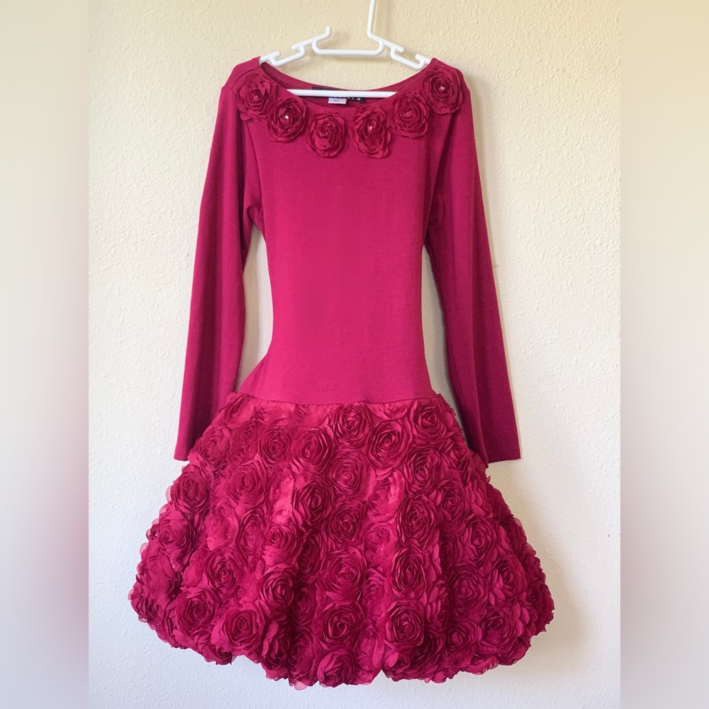 Designer Biscotti Collection Red Flowered Kid’s Dress